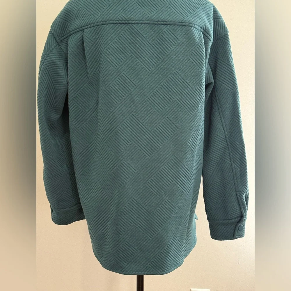 Christopher&Banks M Teal Snap Down Quilted Jacket w Pockets 852